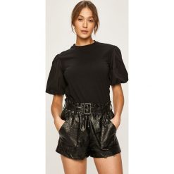 Pinko - T-shirt. Czarne bluzki damskie Pinko, s, z elastanu, z okrągłym kołnierzem. Za 429,90 zł.