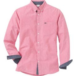 Koszula z długim rękawem i haftem Regular Fit bonprix jasnoróżowy. Różowe koszule męskie bonprix, xl, z haftami, z kontrastowym kołnierzykiem, z długim rękawem. Za 109,99 zł.