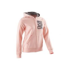 Bluza 500 Gym. Czerwone bluzy dziewczęce rozpinane DOMYOS, z kapturem. Za 44,99 zł.