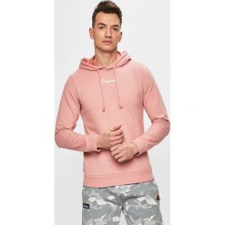 Jack & Jones - Bluza. Różowe bluzy męskie Jack & Jones, m, z nadrukiem, z bawełny, z kapturem, bez rękawów, z kapturem. W wyprzedaży za 59,90 zł.
