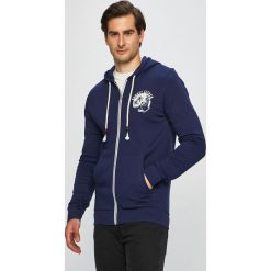 Tom Tailor Denim - Bluza. Niebieskie bluzy męskie TOM TAILOR DENIM, xl, z nadrukiem, z bawełny, z kapturem, bez rękawów, z kapturem. W wyprzedaży za 99,90 zł.