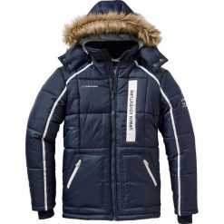 Kurtka pikowana z kapturem bonprix ciemnoniebieski. Niebieskie kurtki męskie bonprix, na zimę, m, bez wzorów, z kapturem. Za 269,99 zł.