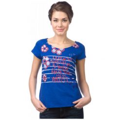 T-shirty damskie: Desigual T-Shirt Damski S Ciemnoniebieski
