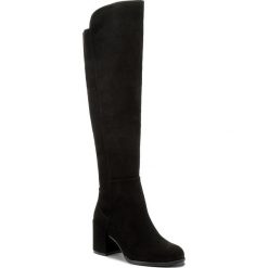Muszkieterki STUART WEITZMAN - Alljack XO11223 Black Suede. Czarne kozaki damskie marki Stuart Weitzman, ze skóry, przed kolano, na wysokim obcasie, na obcasie, bez zapięcia. W wyprzedaży za 1739,00 zł.