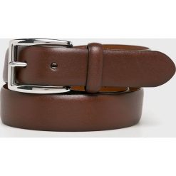 Polo Ralph Lauren - Pasek skórzany. Pomarańczowe paski męskie marki Polo Ralph Lauren, w paski, ze skóry. Za 299,90 zł.