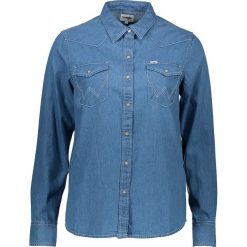 Bluzka w kolorze niebieskim. Niebieskie bluzki damskie Wrangler, l, bez wzorów, z bawełny, z klasycznym kołnierzykiem, bez rękawów. W wyprzedaży za 114,95 zł.