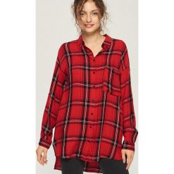 Koszula oversize w kratkę - Czerwony. Czerwone koszule damskie w kratkę Sinsay, l. Za 59,99 zł.