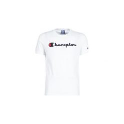 T-shirty z krótkim rękawem Champion 212946-WHT. Białe t-shirty męskie marki Champion, s, bez wzorów, bez kołnierzyka, krótkie. Za 149,00 zł.