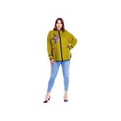 Sweter z wyszywanym wzorem. Żółte swetry damskie Bird, xl, bez wzorów, bez rękawów, bez kaptura. Za 297,00 zł.