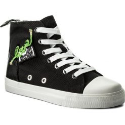 Trampki LOVE MOSCHINO - JA15443G05JE000A Nero. Czarne półbuty damskie Love Moschino, z aplikacjami, z gumy, bez zapięcia. W wyprzedaży za 479,00 zł.