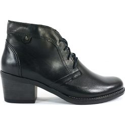 BOTKI DAMSKIE ESC 1358 CZA. Botki damskie ESCOTT, ze skóry, bez obcasa, bez zapięcia. Za 189,00 zł.