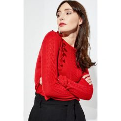 Sweter z falbanami. Swetry damskie Moodo, s, bez wzorów, bez rękawów, bez kaptura. Za 29,99 zł.