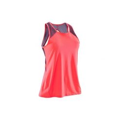 Top fitness kardio 500 damski. Czerwone bluzki sportowe damskie marki DOMYOS, z elastanu. Za 39,99 zł.