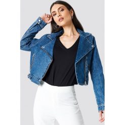 NA-KD Trend Kurtka jeansowa Biker - Blue. Niebieskie bomberki damskie NA-KD Trend, z jeansu. Za 242,95 zł.