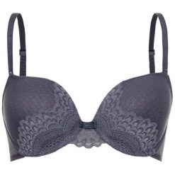 Biustonosz z fiszbiną Triumph Darling Spotlight 10185928. Niebieskie biustonosze Triumph, bez wzorów. W wyprzedaży za 139,00 zł.