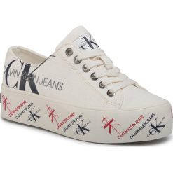 Sneakersy CALVIN KLEIN - Zamira B4R0885 Bright White. Białe półbuty damskie Calvin Klein, bez wzorów, z tworzywa sztucznego, bez obcasa, na płaskiej podeszwie, bez zapięcia. Za 429,00 zł.