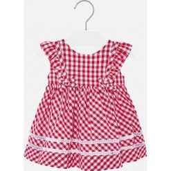 Mayoral - Sukienka dziecięca 74-98 cm. Czerwone sukienki dziewczęce Mayoral, bez wzorów, z bawełny, z krótkim rękawem, krótkie, mini, rozkloszowane. Za 147,90 zł.