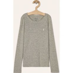 Polo Ralph Lauren - Longsleeve dziecięcy 128-176 cm. Szare bluzki dziewczęce Polo Ralph Lauren, bez wzorów, z bawełny, z okrągłym kołnierzem, z długim rękawem, długie, bez kaptura. W wyprzedaży za 139,90 zł.