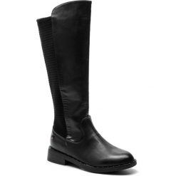 Oficerki XTI - 48481 Negro. Czarne kozaki damskie Xti, ze skóry ekologicznej, bez obcasa, bez zapięcia. W wyprzedaży za 199,00 zł.