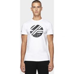 T-shirt męski TSM201 - biały. Białe t-shirty męskie 4f, m, bez wzorów, bez kołnierzyka. Za 49,99 zł.