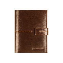 Portfele męskie: Skórzany portfel w kolorze brązowym – (S)10 x (W)13 cm