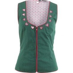 Gorset ludowy z zamkiem bonprix ciemnozielony w kropki. Zielone gorsety damskie bonprix, bez wzorów, bez kaptura. Za 54,99 zł.