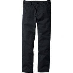 Spodnie ze stretchem chino Slim Fit bonprix czarny. Czarne spodnie męskie bonprix, m, bez wzorów, klasyczne. Za 109,99 zł.