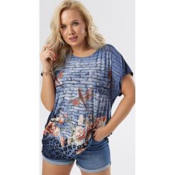 Granatowa Bluzka Arae. Niebieskie bluzki damskie Born2be, xl, bez wzorów, bez kołnierzyka, bez rękawów. W wyprzedaży za 34,99 zł.