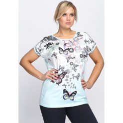 Bluzki asymetryczne: Jasnoniebieski T-shirt This Life