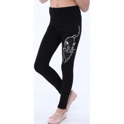 Legginsy dziewczęce: Legginsy dziewczęce z kotem czarne NDZ8696