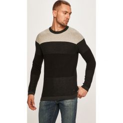 Jack & Jones - Sweter. Niebieskie swetry męskie Jack & Jones, s, bez wzorów, z bawełny, z okrągłym kołnierzem, bez kaptura. W wyprzedaży za 129,90 zł.