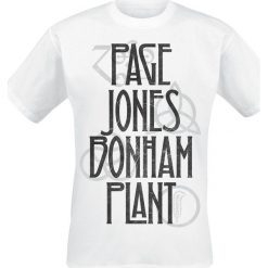 Led Zeppelin Page Jones Bonham Plant T-Shirt biały. Białe koszulki męskie marki Led Zeppelin, s. Za 36,90 zł.