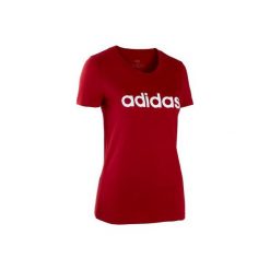 Koszulka krótki rękaw Gym & Pilates damska. Czerwone koszulki damskie Adidas, s, bez wzorów, z bawełny, bez kołnierzyka. Za 89,99 zł.