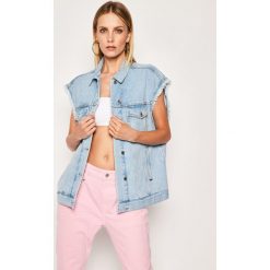 Kamizelka Liu Jo FA0344 DM470. Niebieskie kamizelki damskie Liu Jo, xs, bez wzorów, z bawełny, bez kaptura. W wyprzedaży za 429,00 zł.