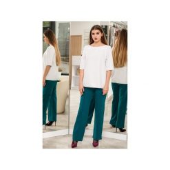 Spodnie szerokie z przeszyciem. Zielone spodnie damskie marki 3 for u, xl, z tkaniny. Za 118,30 zł.