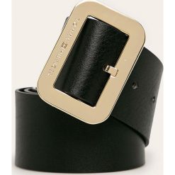 Tommy Hilfiger - Pasek skórzany. Czarne paski damskie TOMMY HILFIGER, w paski, ze skóry. Za 299,90 zł.
