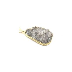 Colare Druza Agatu Grey złoto. Szare naszyjniki damskie Brazi druse jewelry, z agatem, srebrne. Za 170,00 zł.