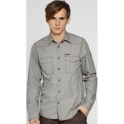 Tom Tailor Denim - Koszula. Szare koszule męskie marki TOM TAILOR DENIM, m, z nadrukiem, z bawełny, militarne, z dekoltem na plecach, z długim rękawem. Za 199,90 zł.