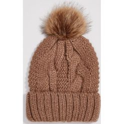 Czapka z dodatkiem wełny - Brązowy. Pomarańczowe czapki damskie Sinsay, bez wzorów, z wełny. Za 24,99 zł.
