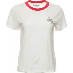 Pepe Jeans T-shirt damski Rachel, XS, kremowy. Białe koszulki damskie Pepe Jeans, xs, z nadrukiem, z jeansu, bez kołnierzyka. Za 169,00 zł.