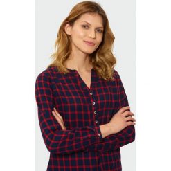 Bluzka w kratę. Brązowe bluzki damskie Greenpoint, bez wzorów, z bawełny, bez kołnierzyka, bez rękawów. Za 39,99 zł.