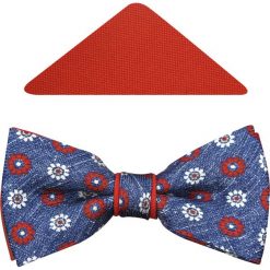 Szaro-czerwona bawełniana mucha w czerwone kwiaty A205. Szare muszki męskie Modini Moda Męska, na co dzień, w kwiaty, z jedwabiu, eleganckie. W wyprzedaży za 89,10 zł.