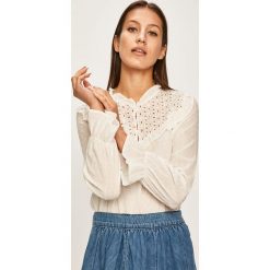 Answear - Bluzka. Białe bluzki damskie ANSWEAR, s, z haftami, z bawełny, ze stójką, z długim rękawem. W wyprzedaży za 79,90 zł.