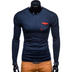 Swetry klasyczne męskie: SWETER MĘSKI E116 - GRANATOWY