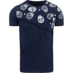 T-shirty męskie: T-shirt męski z nadrukiem granatowy (rx1831)