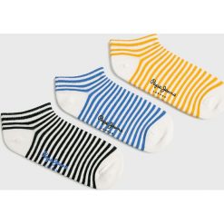 Pepe Jeans - Skarpetki Selma (3-pack). Niebieskie skarpetki damskie Pepe Jeans, bez wzorów, z elastanu. W wyprzedaży za 44,90 zł.
