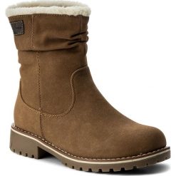Botki CLARA BARSON - WS722-35 Camel. Brązowe botki damskie na zamek Clara Barson, z materiału. W wyprzedaży za 83,99 zł.