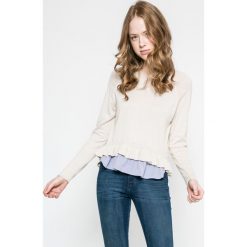Only - Sweter Naja. Szare swetry klasyczne damskie ONLY, l, z bawełny, z okrągłym kołnierzem. W wyprzedaży za 59,90 zł.