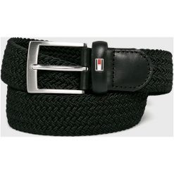 Tommy Hilfiger - Pasek. Czarne paski męskie TOMMY HILFIGER, w paski, z elastanu. Za 199,90 zł.