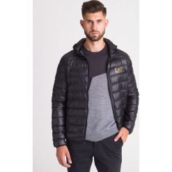 KURTKA EA7 EMPORIO ARMANI PIKOWANA. Czarne płaszcze męskie EA7 Emporio Armani, xxl, z nadrukiem, z puchu, retro, z kapturem. Za 709,00 zł.